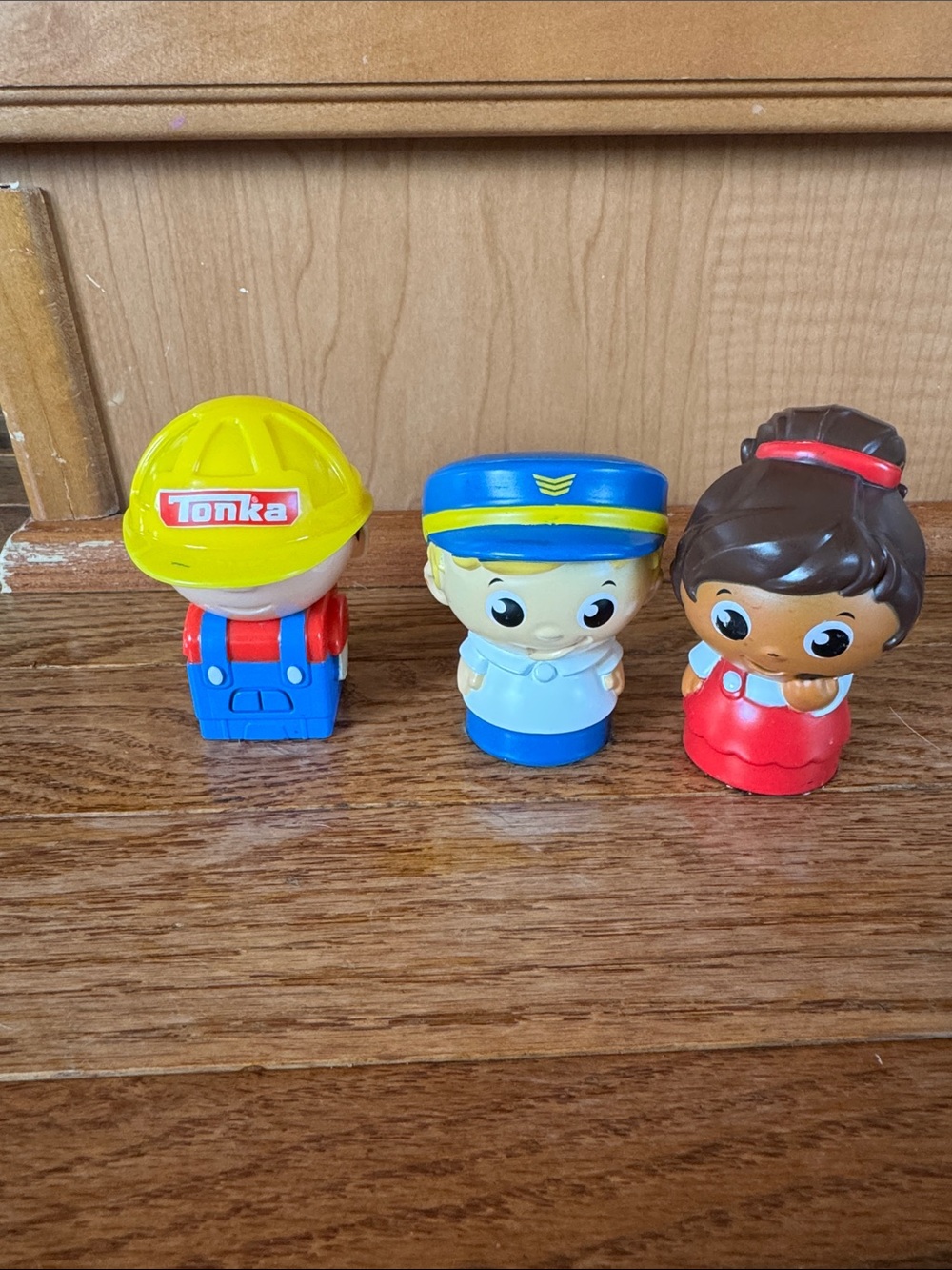 Tonka Set of Three Kids Figures in Yellow, Blue, Red mega blocks
